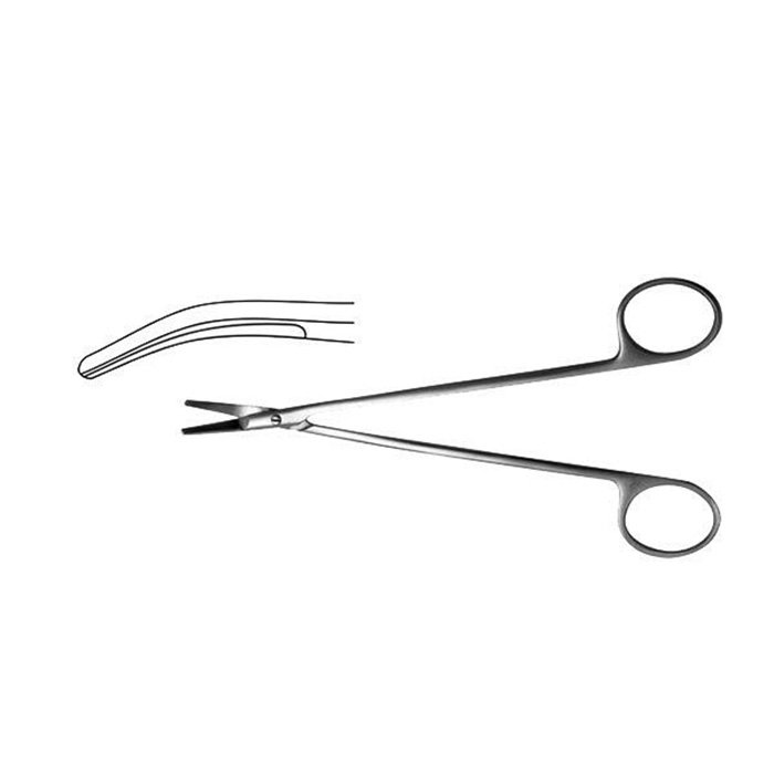 Ножницы сосудистые вертик. изогнут. под углом, 160 мм