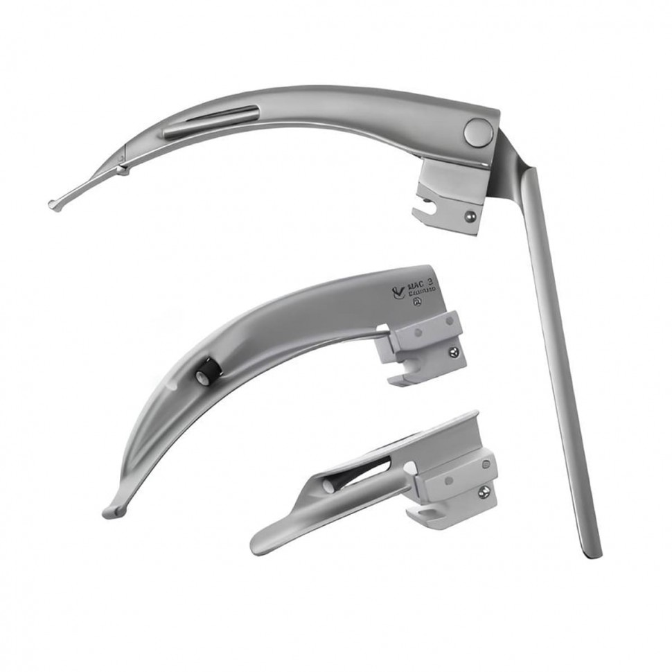 Металлический клинок Miller №0 с лампочным источником освещения для ларингоскопа Volkmann