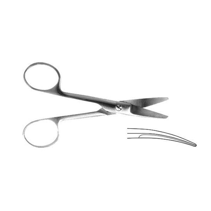 Ножницы тупоконечные, вертик. изогнут., детские, 125 мм