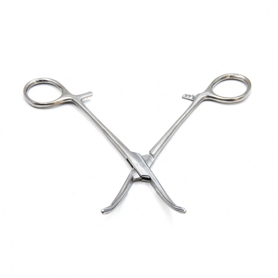 Зажим кровоостанавливающий, с атравматической нарезкой, изогнутый, 160 мм. Surgiwell