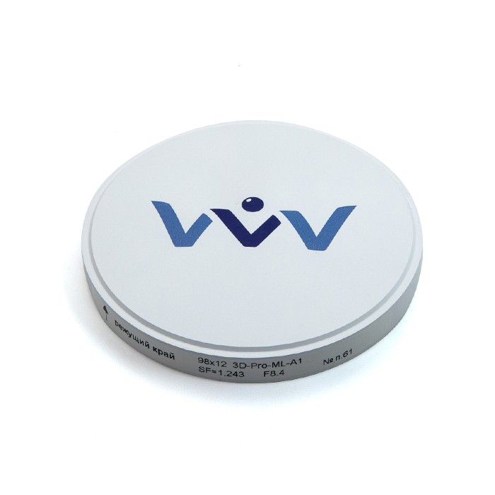 Циркониевый диск- Эсткер, 3D PRO ML A1 многослойный 98*12мм, Владмива