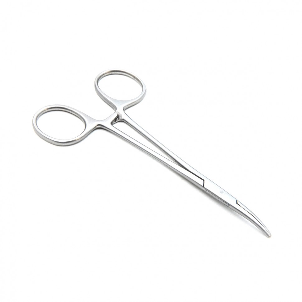 Зажим медицинский HALSTED-MOSQUITO, кровоостанавливающий, для новорожденных, изогнутый по плоскости, 125 мм (З-121р), МИЗТ