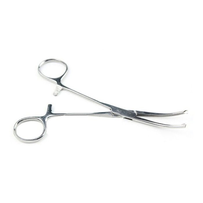 Зажим кровоостанавливающий 1х2 зубчатый изогнутый № 2 160 мм Sammar