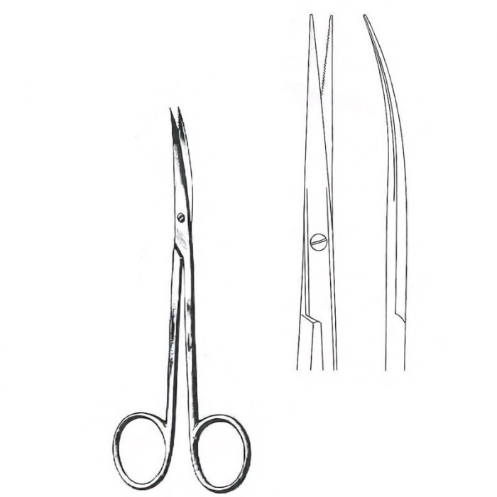 Ножницы диссекторные Metzenbaum, изогнутая  кромка пилы, 14,5 см, Surgicon