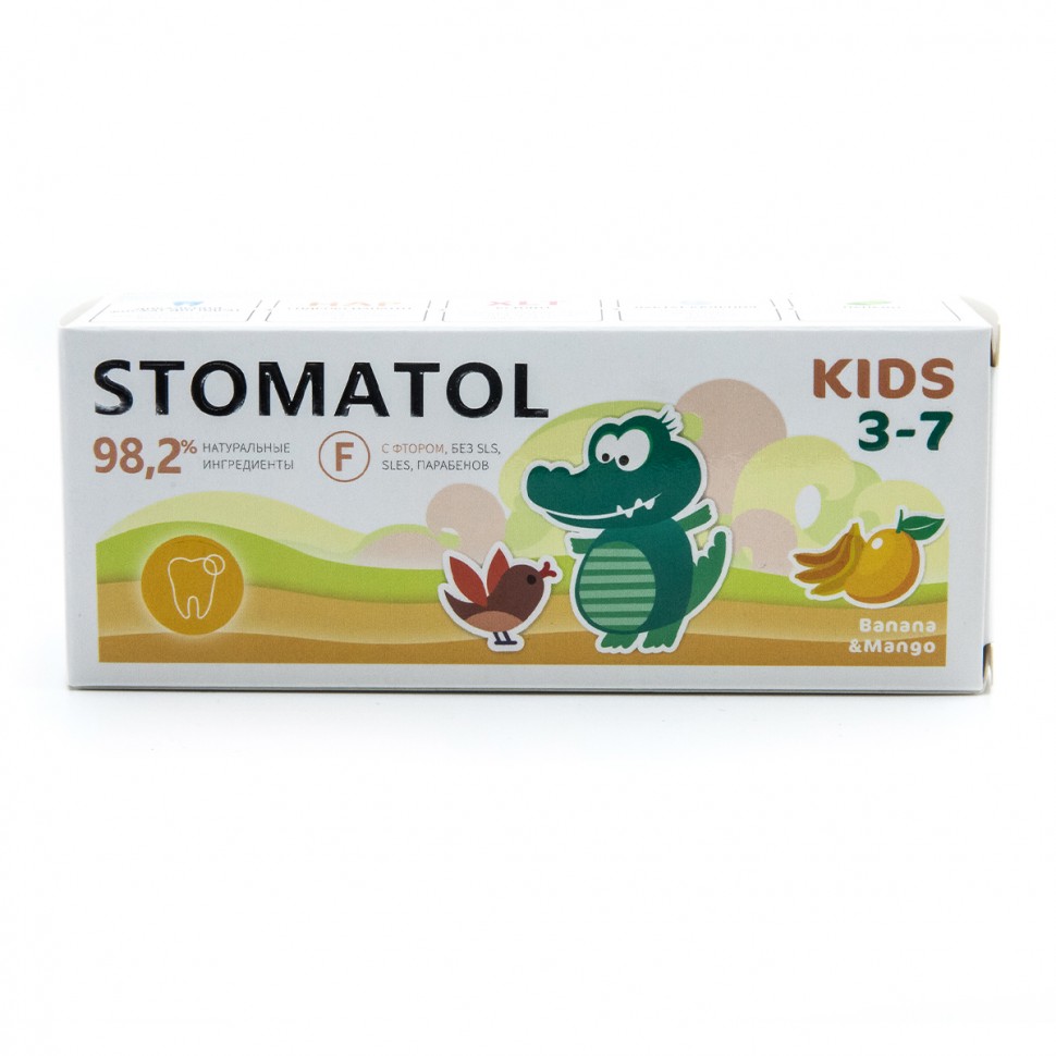 STOMATOL Зубная паста детская 3-7 лет Banana & mango 50гр