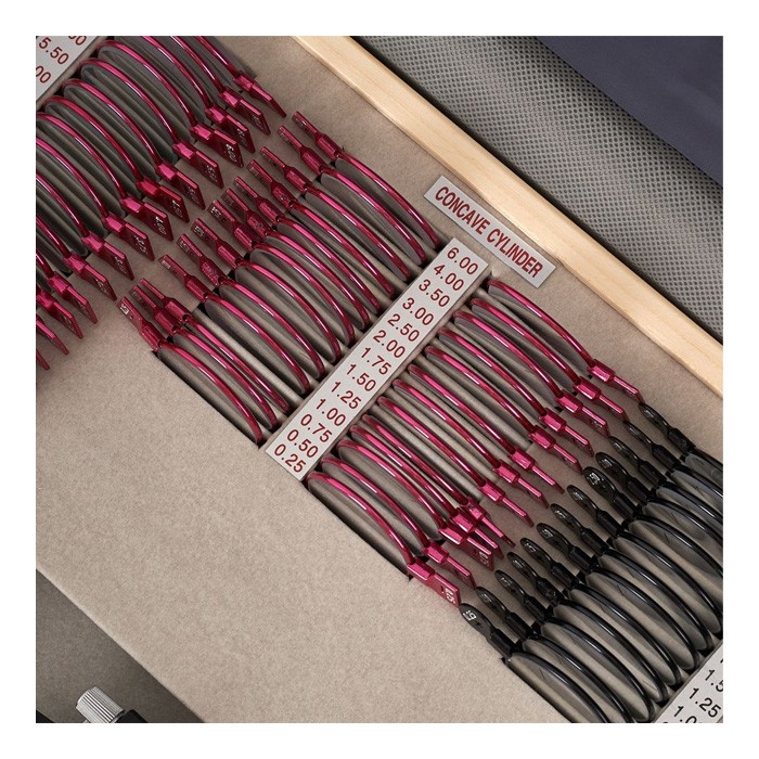 Набор пробных очковых линз с оправой на 158 линз (металл)