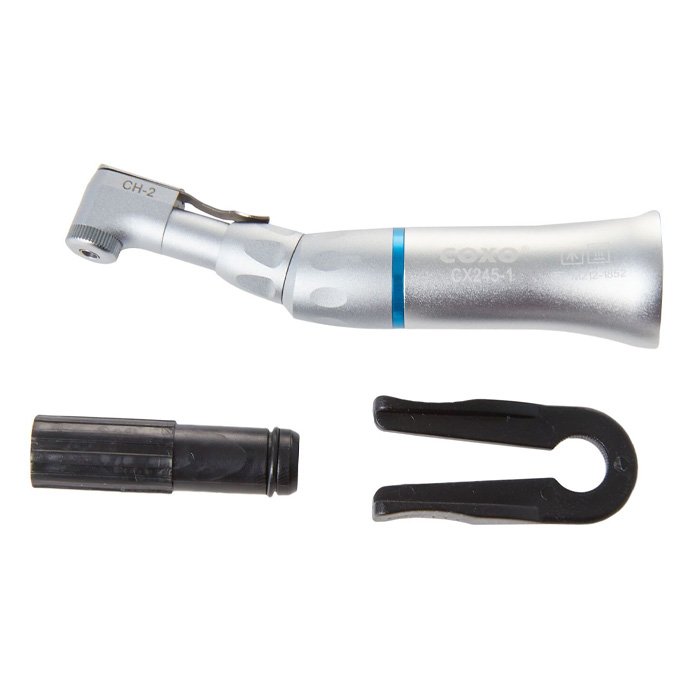 CX245-1 - угловой наконечник с защёлкой для боров, Coxo