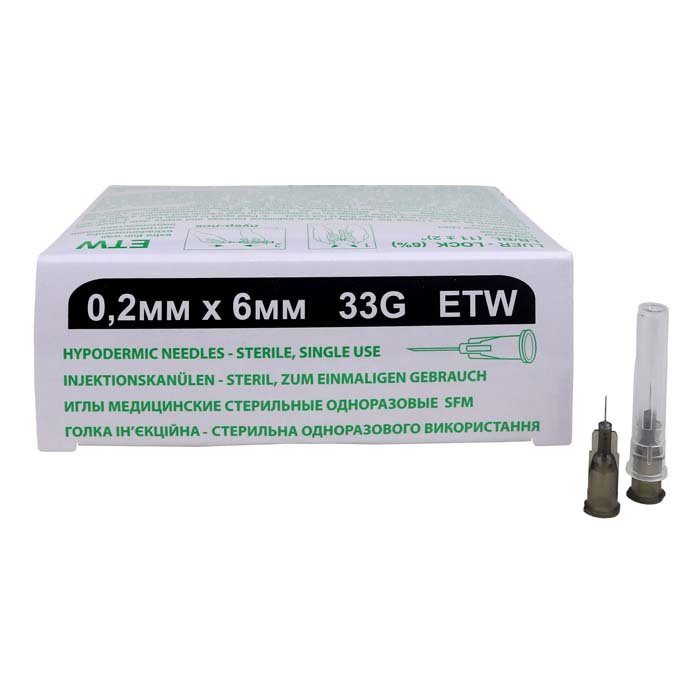 Игла медицинская стерильная 0,2х6 мм 33G SFM 50 шт/уп