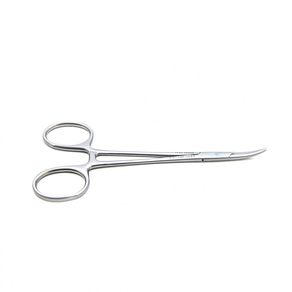 Зажим медицинский HALSTED-MOSQUITO, кровоостанавливающий, для новорожденных, изогнутый по плоскости, 125 мм (З-121р), МИЗТ