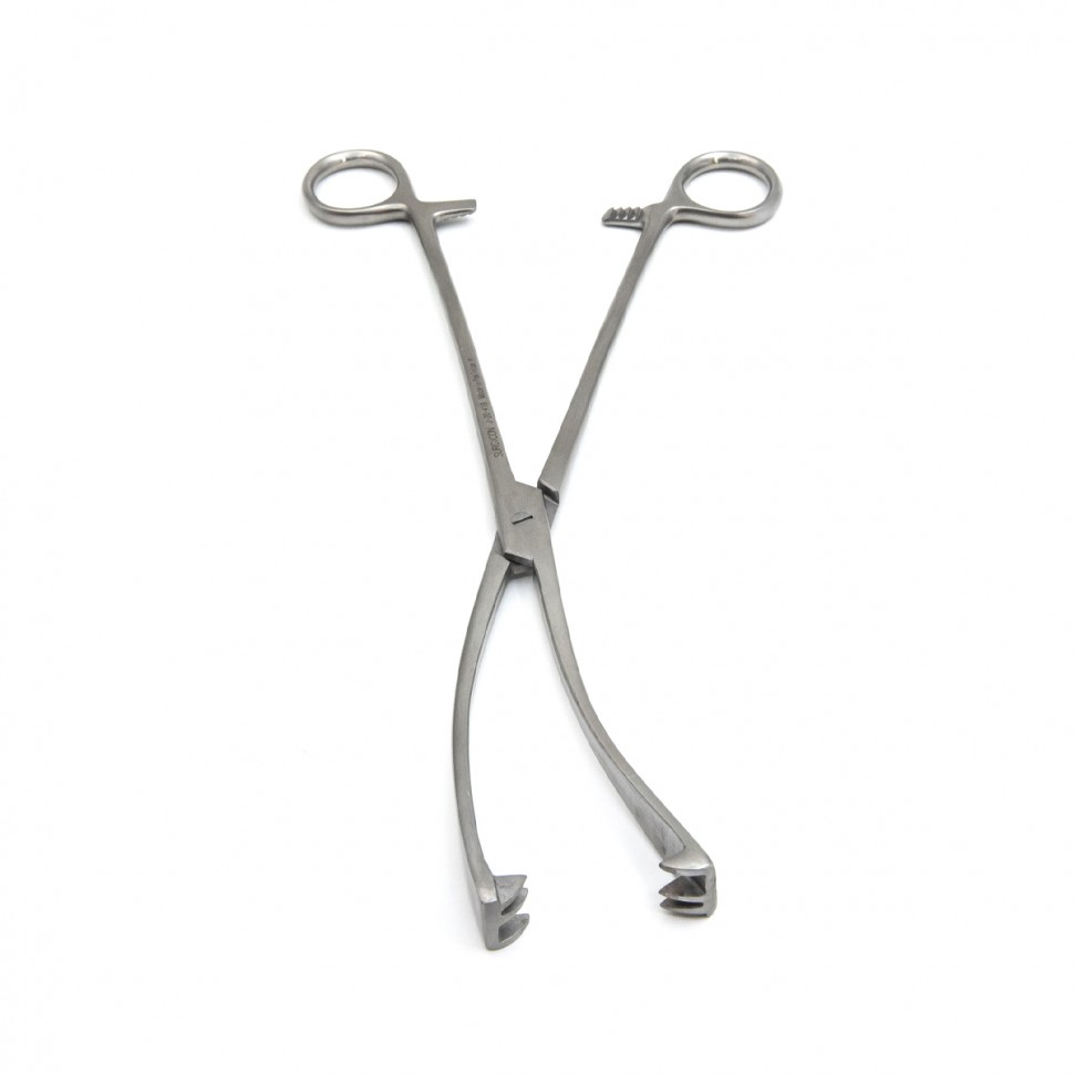 Щипцы маточные 3-х зубые, изогнутые 260 мм