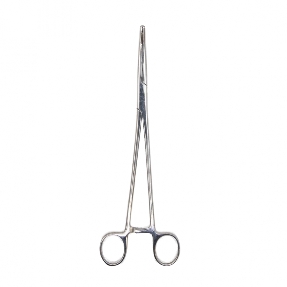 Зажим жесткий для влагалищных операций, изогнутый, №1, 219 мм. Surgiwell