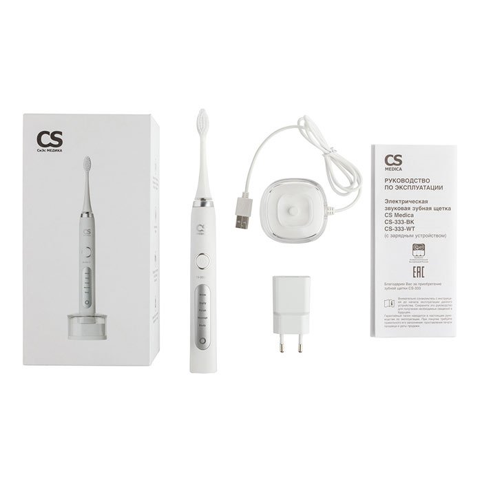 Электрическая звуковая зубная щетка CS-333  CS Medica (белая)