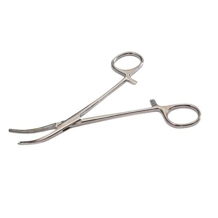 Зажим к/о с атравматической насечкой изогнутый Surgiwell