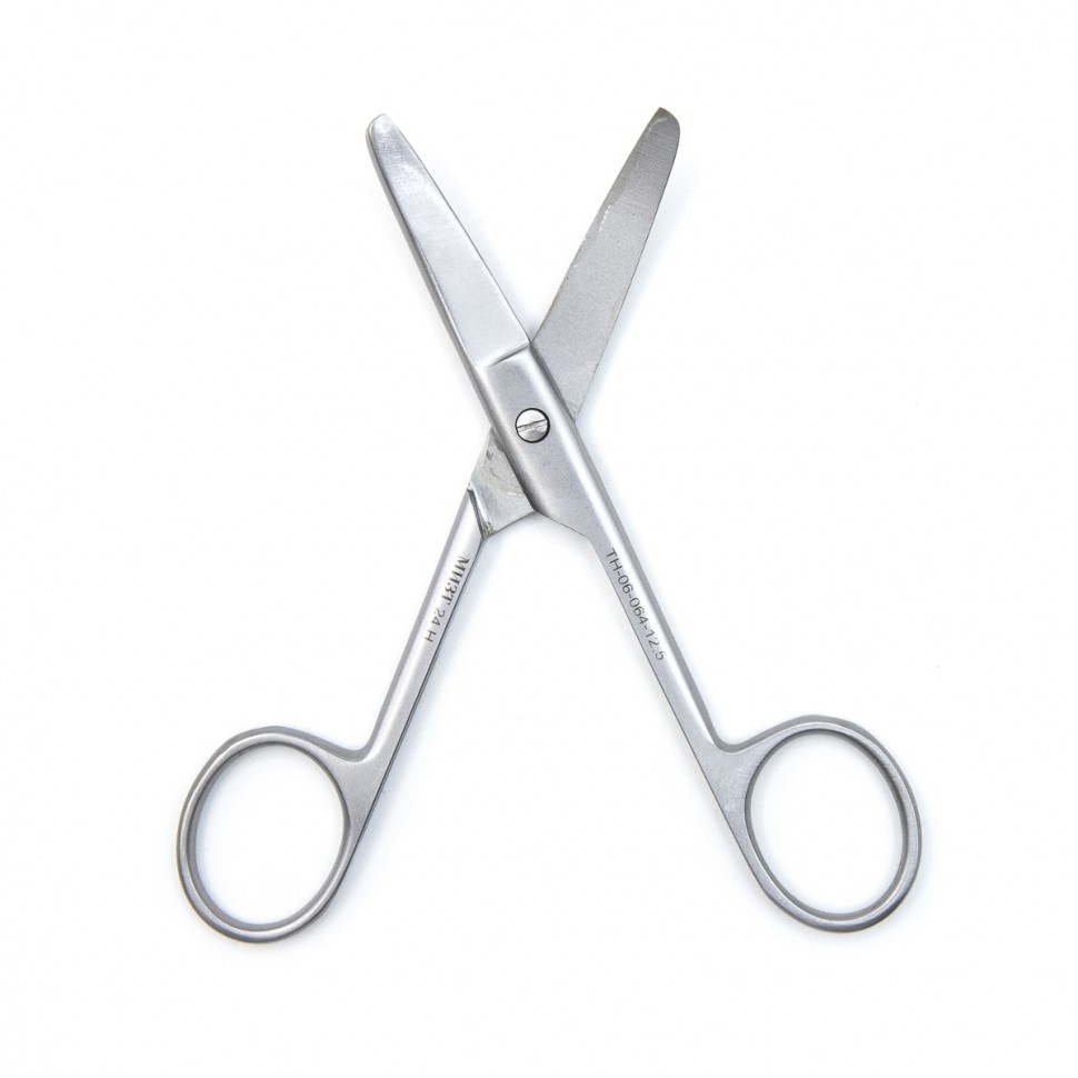 Ножницы хирургические тупоконечные вертикально-изогнутые, 125 мм (Н-64р) , МИЗТ