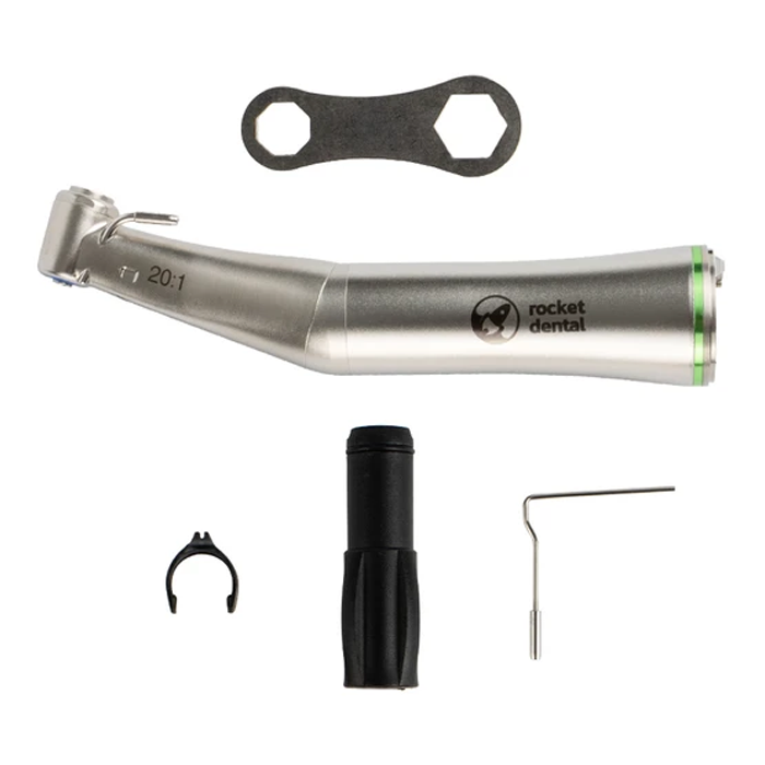 JA20L - понижающий угловой наконечник с оптикой и внешней системой охлаждения