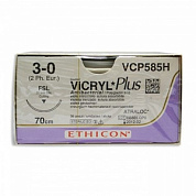 Шовный материал ВИКРИЛ ПЛЮС 3/0 70 см. фиолетовый Обр.-реж. 30 мм. 3/8 Ethicon