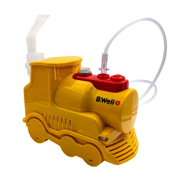 Ингалятор компрессор. PRO-115 "ПАРОВОЗИК" (3 маски, мундштук, насадка для носа, сумка, пониженный уровень шума)