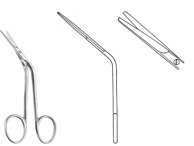 Ножницы хирургические, по FOMON, носовые, изогнутые под углом, 14 см KLS Martin