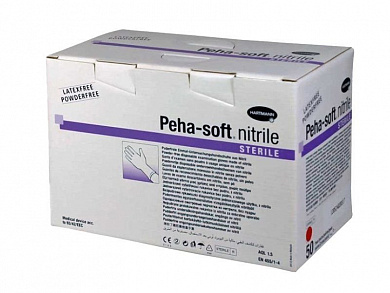 Диагностические неопудренные нестерильные перчатки Peha-soft nitrile, 100 шт, Германия (M)