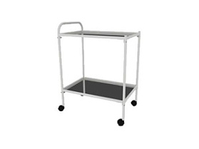 Столик процедурный передвижной с двумя полками (нерж сталь) СПп-01-МСК-501М