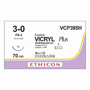 Шовный материал ВИКРИЛ ПЛЮС 3/0 70 см. фиолетовый Обр.-реж. 16 мм. 3/8 Ethicon
