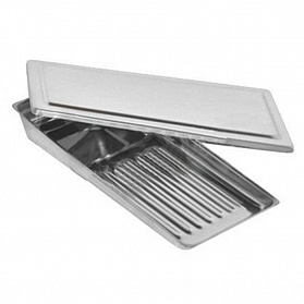 Лоток стоматологический ЛМС - "МЕДИКОН", 195х90х25 на 8 инструментов с крышкой (Сталь: AISI 304)