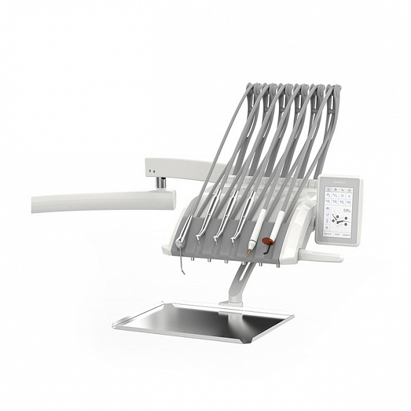 SILVERFOX 8000C-SRS0 PRO – стоматологическая установка с верхней подачей и с мягкой обивкой