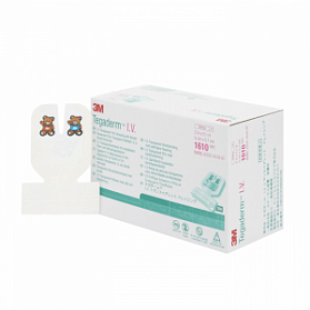 Tegaderm 1610 наклейка для фиксации катетеров, U-образный вырез, 5 х5,7 см (100 шт) 3М