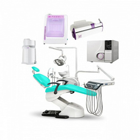 Комплект Woson: стоматологическая установка WOD550 + автоклав TANZO C23 NEW (23 л) + дистиллятор Drink (4 л) + запечатывающее устройство SEAL 100 (SELINA) + аппарат для смазки и чистки наконечников LUB909