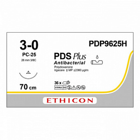 Шовный материал ПДС ПЛЮС 3/0. 70 см. фиолетовый Прайм реж. 26 мм. 3/8 Ethicon