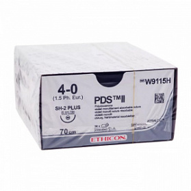 Шовный материал ПДС II 4/0. 70 см. фиолет. Кол. 20 мм. 1/2 Ethicon