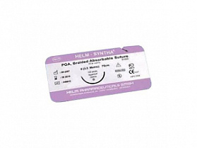 Шовный материал HELM ПГА 1,75 см фиолет. Кол. 40 мм 1/2, Германия