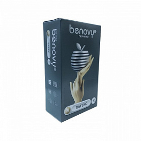 ! Перчатки латексные медицинские BENOVY Latex Chlorinated, р-м S, 50 пар в упаковке