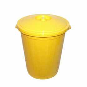 Бак для сбора медицинских отходов кл. А на 50 литров, с крышкой, жёлтый
