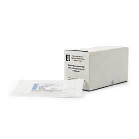 Игла атравматическая с нитью хирургической ШЕЛК плетеный черный USP 4/0 (MР1,5), 75см, ПТО Медтехника, 20 шт/уп