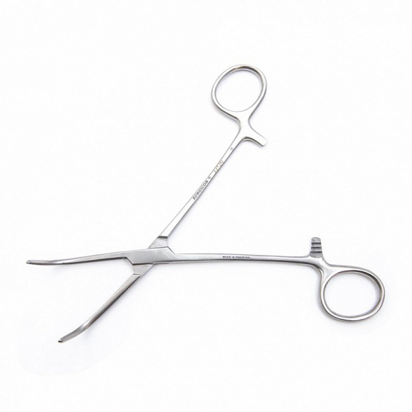 Зажим артериальный по Микстеру-О Шаугнези горизонтально-изогнутый, 180 мм