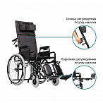 Инвалидная кресло-коляска механическая Ortonica Recline 100
