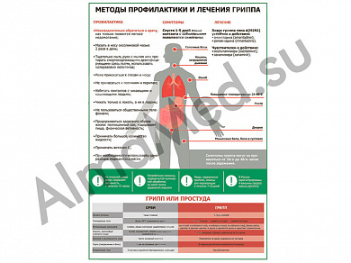 Грипп (вертикальный) плакат ламинированный А1/А2 (ламинированный A2)