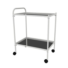 Столик процедурный передвижной с двумя полками (нерж сталь) СПп-01-МСК