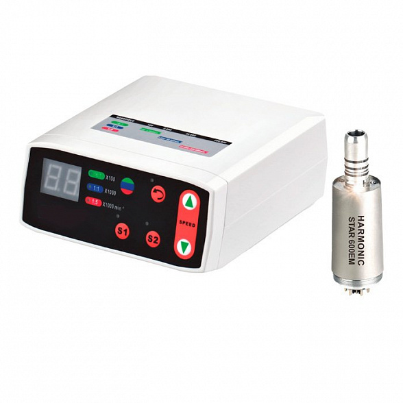 STAR 600EM - портативный бесщеточный электрический микромотор, с фиброоптикой, в комплекте с блоком управления и шлангом, Mercury