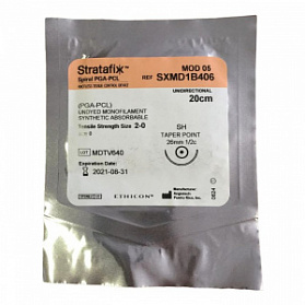 Шовный материал Stratafix Spiral PGA-PCL 2/0, однонаправл.20см, н/окр. Кол. 26 мм, 1/2 Ethicon