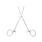 Зажим кровоостанавливающий 1х2 зубый зубчатый изогнутый N 1 150мм