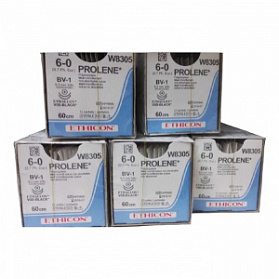 Шовный материал ПРОЛЕН 6/0, 60 см, синий Кол.Визи Блэк 9,3 мм х 2, 3/8 Ethicon