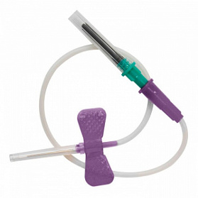 Игла-бабочка Lind-Vac24G x 3/4'' x 7'' 0.55мм х 19 мм, длина трубки 19 см, с гибким катетером и люэр-адаптером, 100 шт/уп