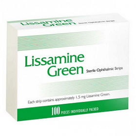 Полоски офтальмологические диагностические Lissamine Green №100