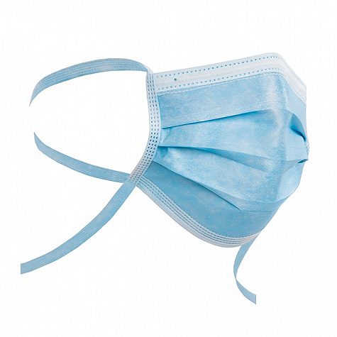 Хирургичекая маска типа Утконос трехслойная на завязках, утстойчивая к проникновению жидкости 1838R 3M, США