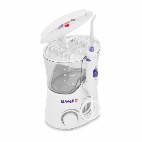 Ирригатор для полости рта модель WI-922 с принадлежностями. Стационарный. Семейный. 7 насадок в комплекте. 10 режимов регулировки мощности