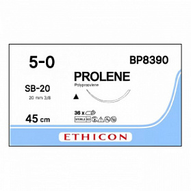 Шовный материал ПРОЛЕН 5/0, 45 см, синий Реж. 20 мм, 3/8 Ethicon