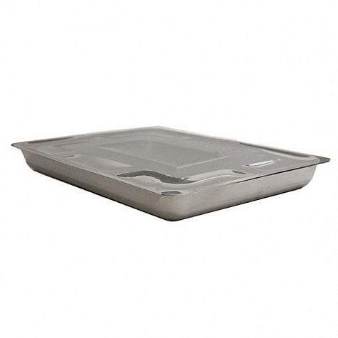 Лоток прямоугольный с крышкой ЛМПрК (Сталь: AISI 430) - "МЕДИКОН", 400х300х45