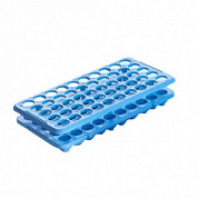 Штатив пластиковый на 50 отверстий для пробирок D 10-18 мм, голубой, АБС-пластик
